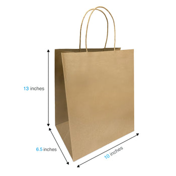 Cafe Kraft Paper Bags 10¡° x  6.5¡° x  13¡° with Twist Handles 250 pcs/case SKU #5239