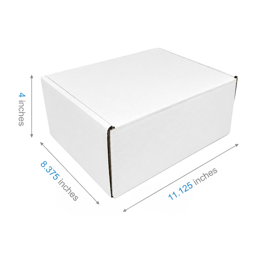 11.125" x 8.375" x 4" - White Mailer Boxes - Bundle of 40 - KIS PAPER - 6104; $2.68/pc