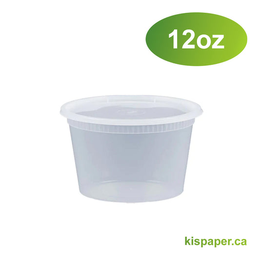 12oz - Plastic Deli Soup Containers Sets Clear - Carton of 240 - KIS PAPER - 5057; $0.144/set