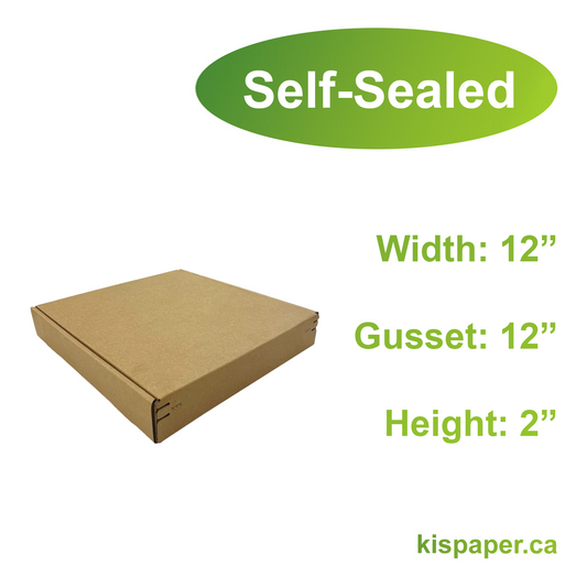 12" x 12" x 2" - Kraft Mailer Boxes Self-Seal Tape - Bundle of 40 - KIS PAPER - 1270; $1.80/pc