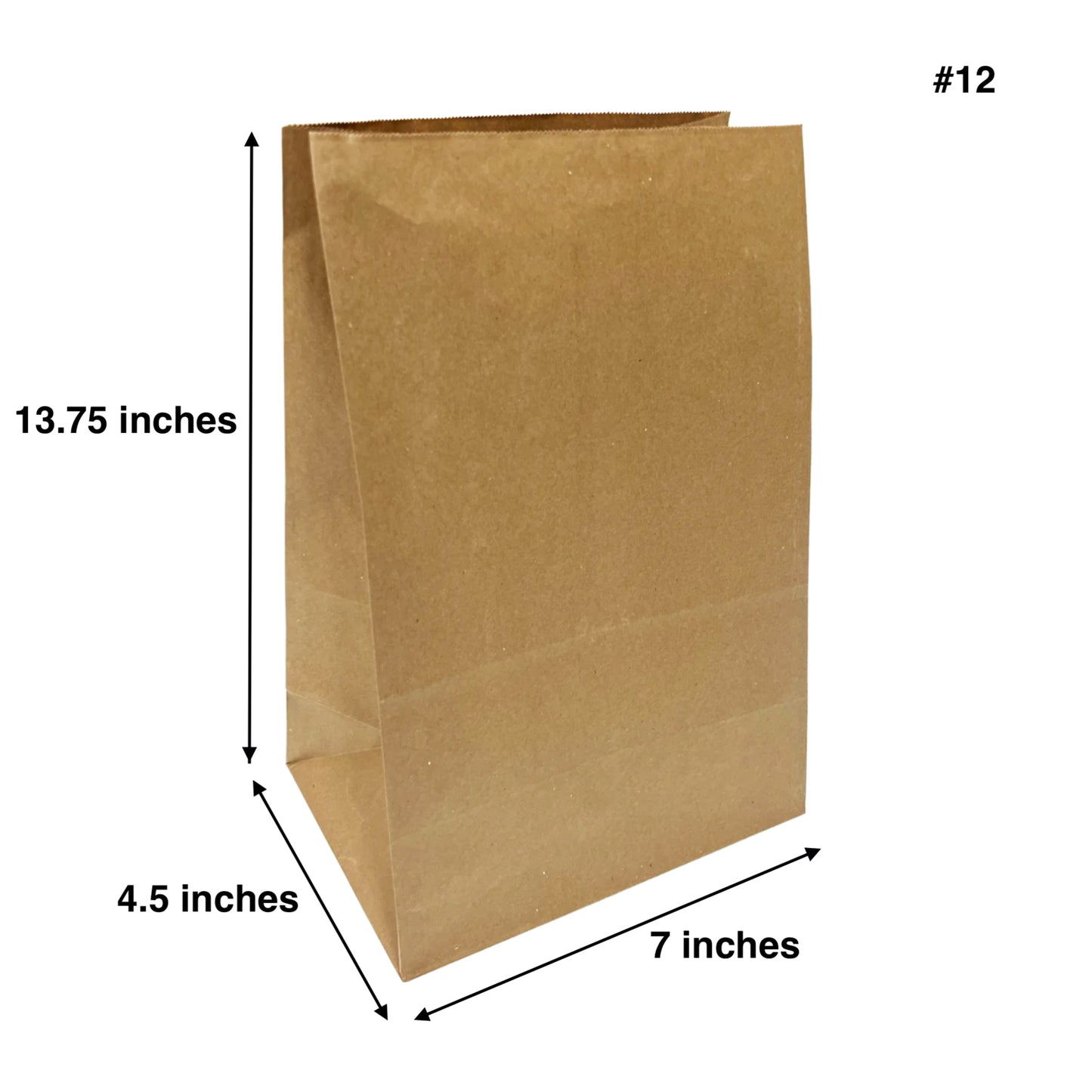 500pcs #12 Grocery Bags 7x4.5x13.75 inches; $0.06/pc