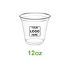 12oz - 98mm Opening PET Cold Drink Cups - Carton of 1000 - KIS PAPER - 5108; One Color Custom Print, Printed in Canada; $0.104/pc