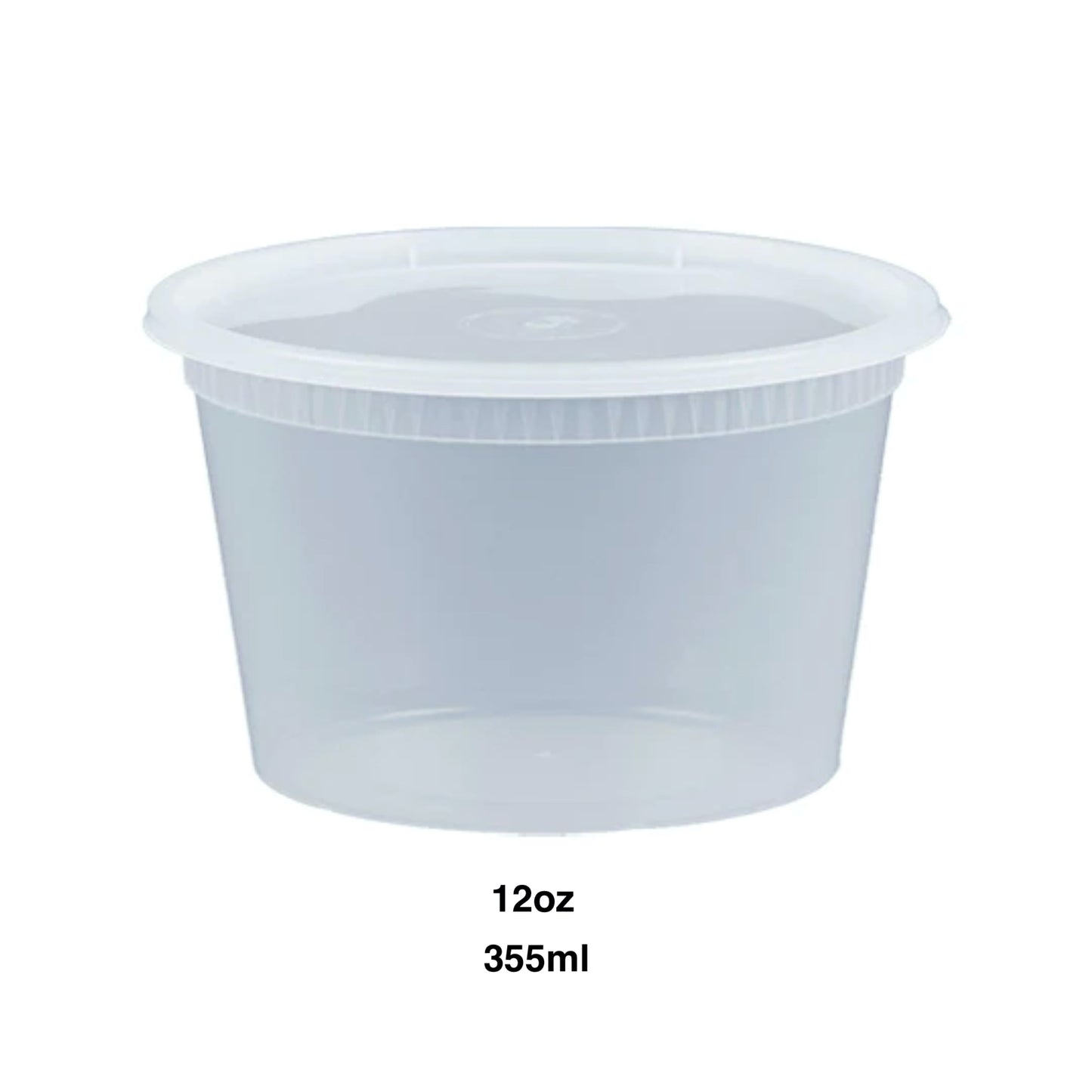 KIS-S12G | 240sets 12oz, 355ml Clear Plastic Deli Containers and Lids Combo; $0.139/set