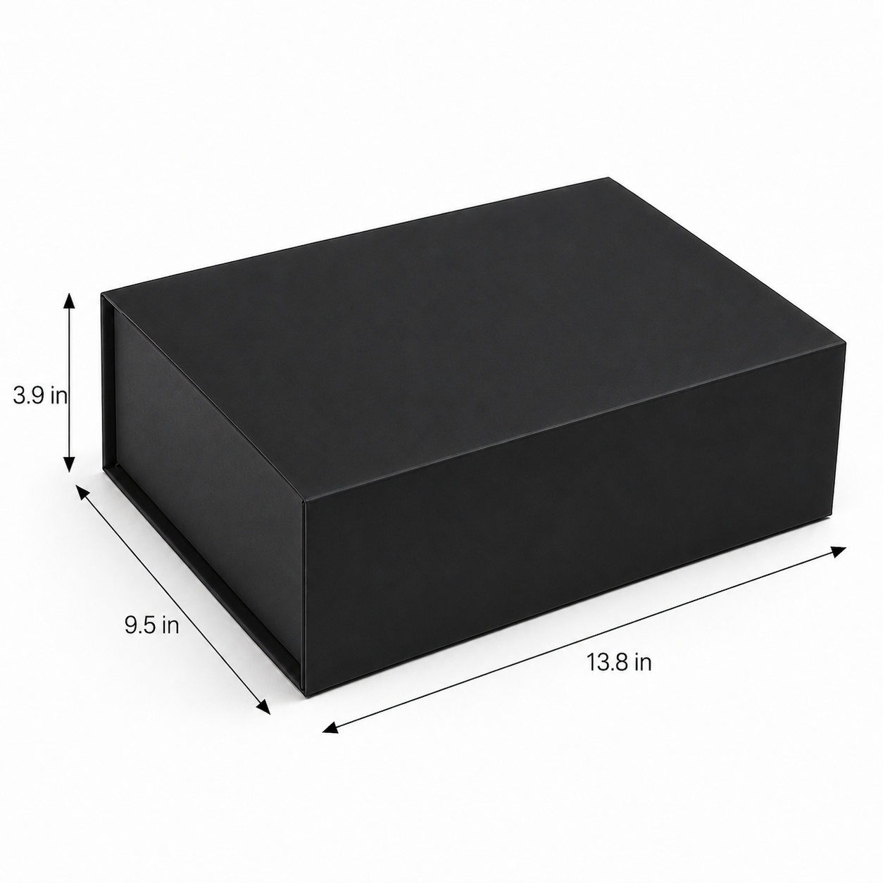 Foldable Rigid Magnetic Closure Gift Box, Black – 13.8 × 9.5 × 3.9 in | Pack of 10 | SKU 6351