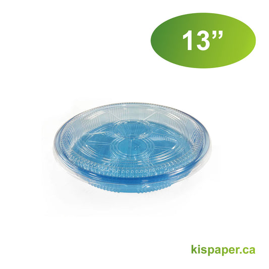 13" - PET Round Sushi Tray Sets - Carton of 120 - KIS PAPER - 5199; $0.91/set