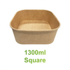 1300ml Kraft Paper Food Container – Square (300 Pack)
