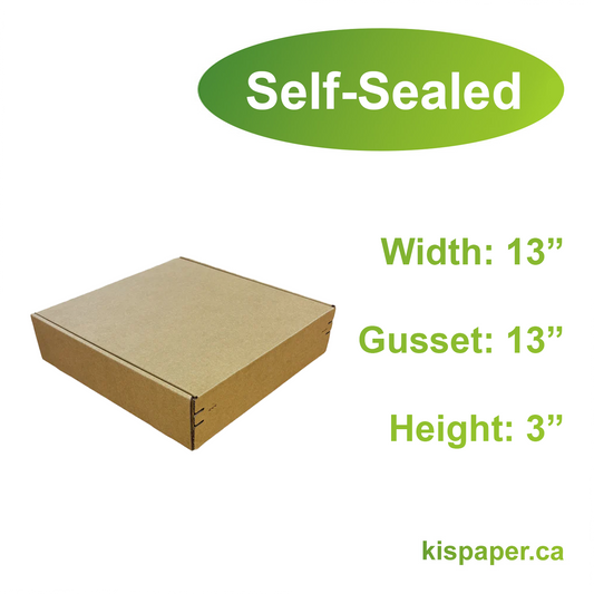 13" x 13" x 3" - Kraft Mailer Boxes Self-Seal Tape - Bundle of 40 - KIS PAPER - 1276; $2.232/pc