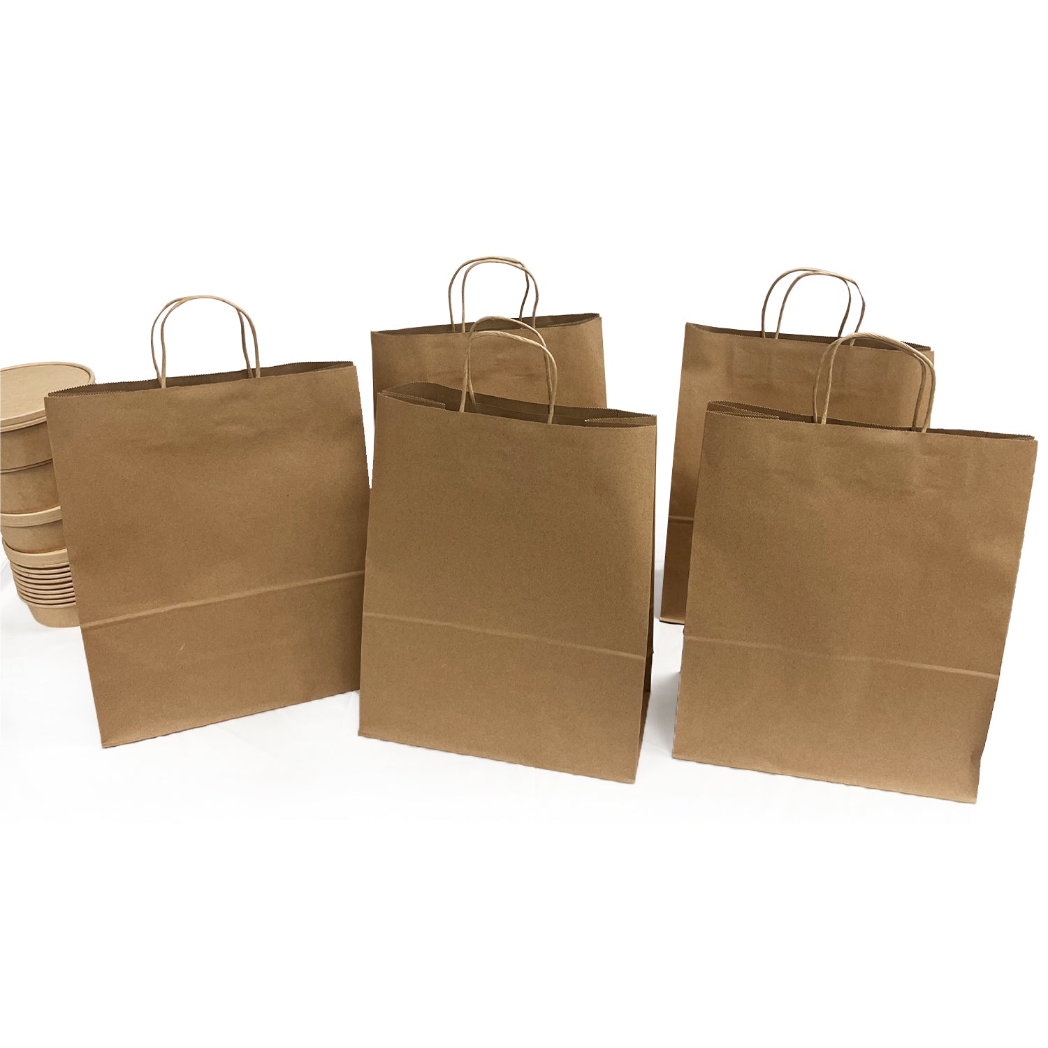 250 Pcs, Traveler, 13x6x16 inches, Kraft Paper Bags, with Twisted Handle