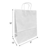 Traveler White Paper Bags (13" x 6" x 16" with Twist Handles 250 pcs/case SKU #5444