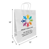 Custom Printed Traveler White Paper Bags (13" x 6" x 16" with Twist Handles - SKU #5444