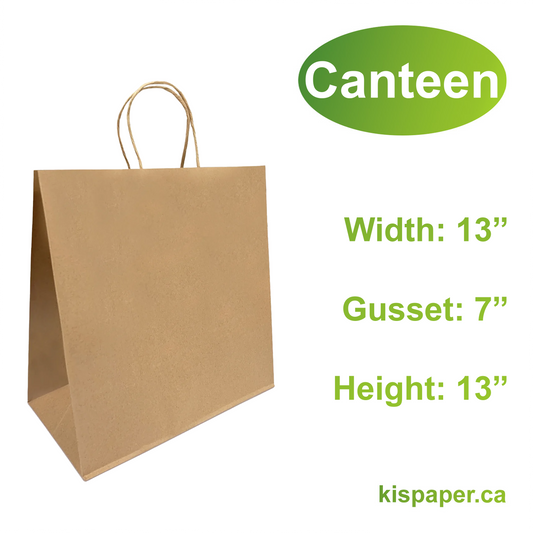 1373BR | 200pcs Restaurant Star 13x7x13 inches Kraft Paper Bags Twisted Handles; $0.20/bag