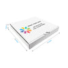 13" x 13" x 2" - Custom White Pizza Boxes - Bundle of 50 - KIS PAPER - 5478; Full Color Custom Print, Printed in Canada
