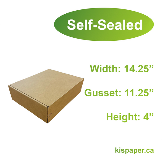 14.25" x 11.25" x 4" - Kraft Mailer Boxes Self-Seal Tape - Bundle of 40 - KIS PAPER - 1279; $2.196/pc