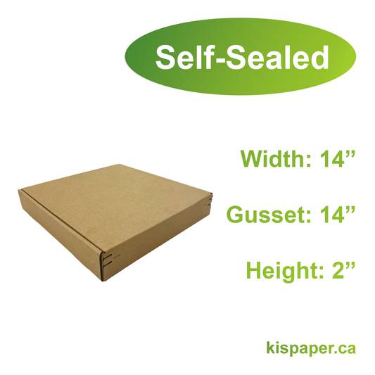 14" x 14" x 2" - Kraft Mailer Boxes Self-Seal Tape - Bundle of 40 - KIS PAPER - 1278; $2.223/pc