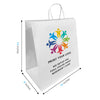 Custom Printed Tiger White Paper Bags (14" x 8" x 14") with Twist Handles - SKU #6323