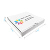 14" x 14" x 2" - Custom White Pizza Boxes - Bundle of 50 - KIS PAPER - 5479; Full Color Custom Print, Printed in Canada