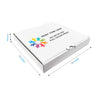 15" x 15" x 2" - Custom White Pizza Boxes - Bundle of 50 - KIS PAPER - 5480; Full Color Custom Print, Printed in Canada