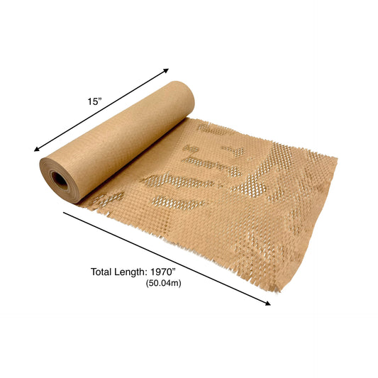 1pcs, Honeycomb, 15x1970 inches, Wrapping Paper Roll