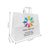 Custom Printed Vogue White Paper Bags 16" x 6" x 12" with Flat Handles