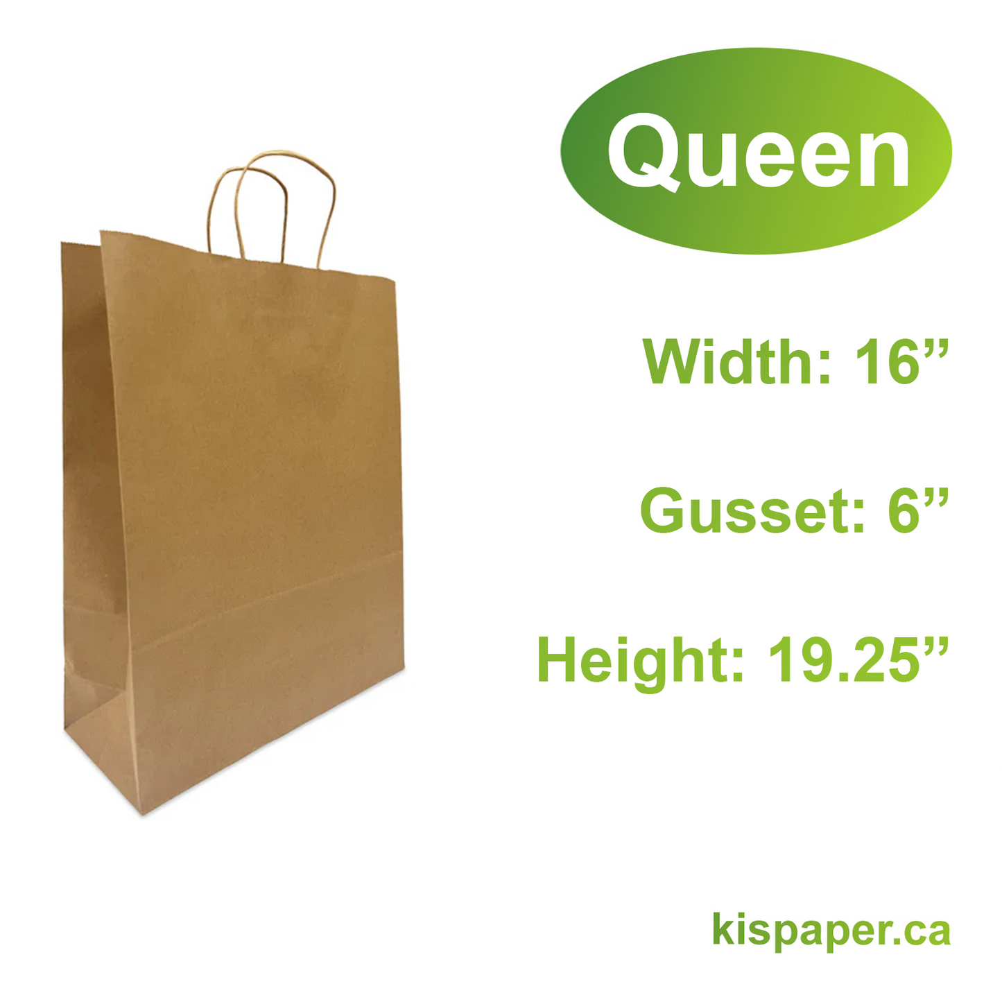 1669B | 200pcs Queen 16x6x19.25 inches Kraft Paper Bags Twisted Handles; $0.46/pc