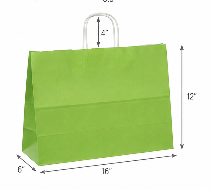Color Vogue 16 x 6 x 12 inches Paper Shopping Bag with Twisted Handles
