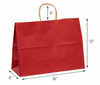 Color Vogue 16 x 6 x 12 inches Paper Shopping Bag with Twisted Handles red