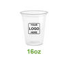 16oz - 98mm Opening PET Cold Drink Cups - Carton of 1000 - KIS PAPER - 5109; One Color Custom Print, Printed in Canada; $0.116/pc