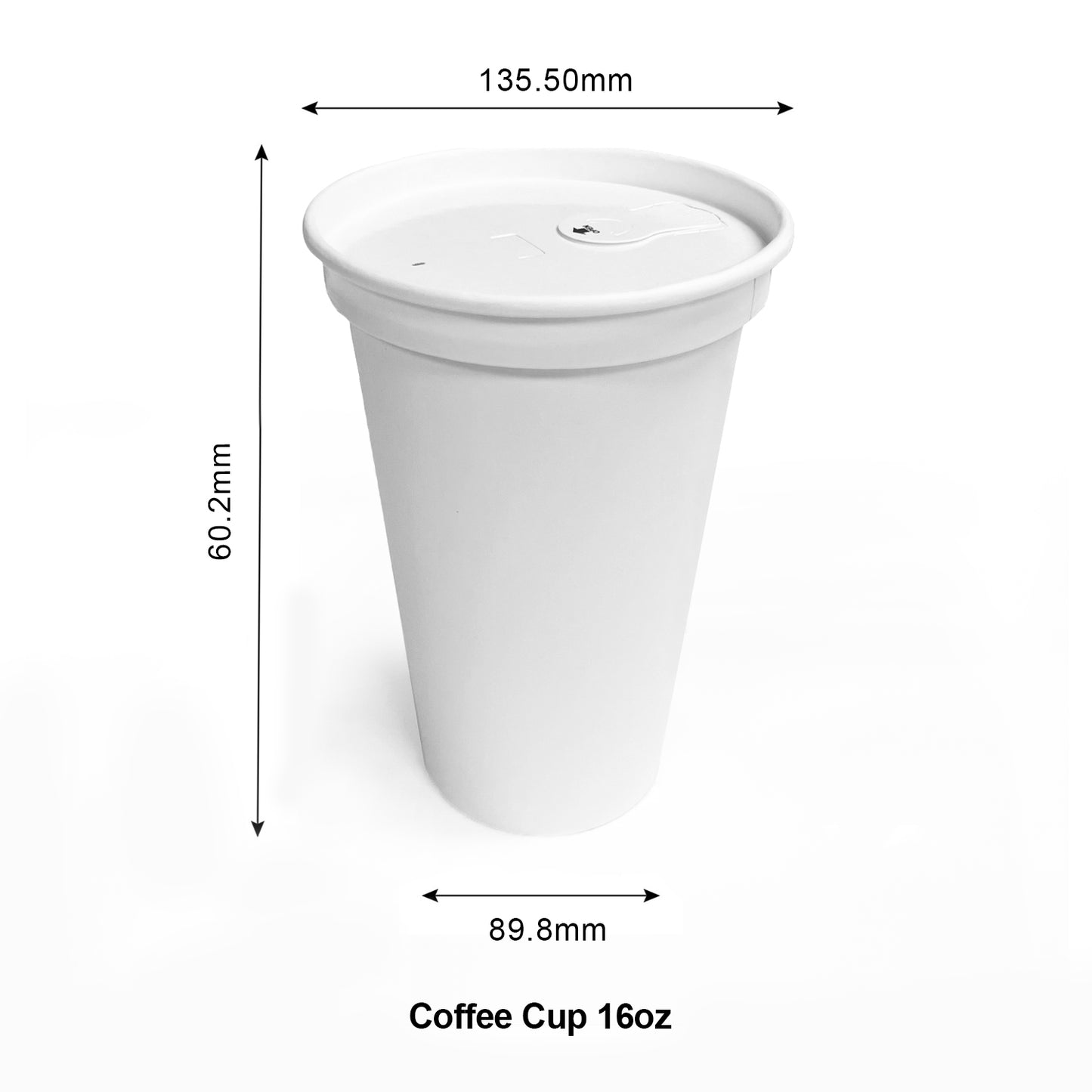 16oz - Paper Hot Coffee Cup Set White with Paper Lid - Carton of 1000 - KIS PAPER - 1143; From $0.21/set