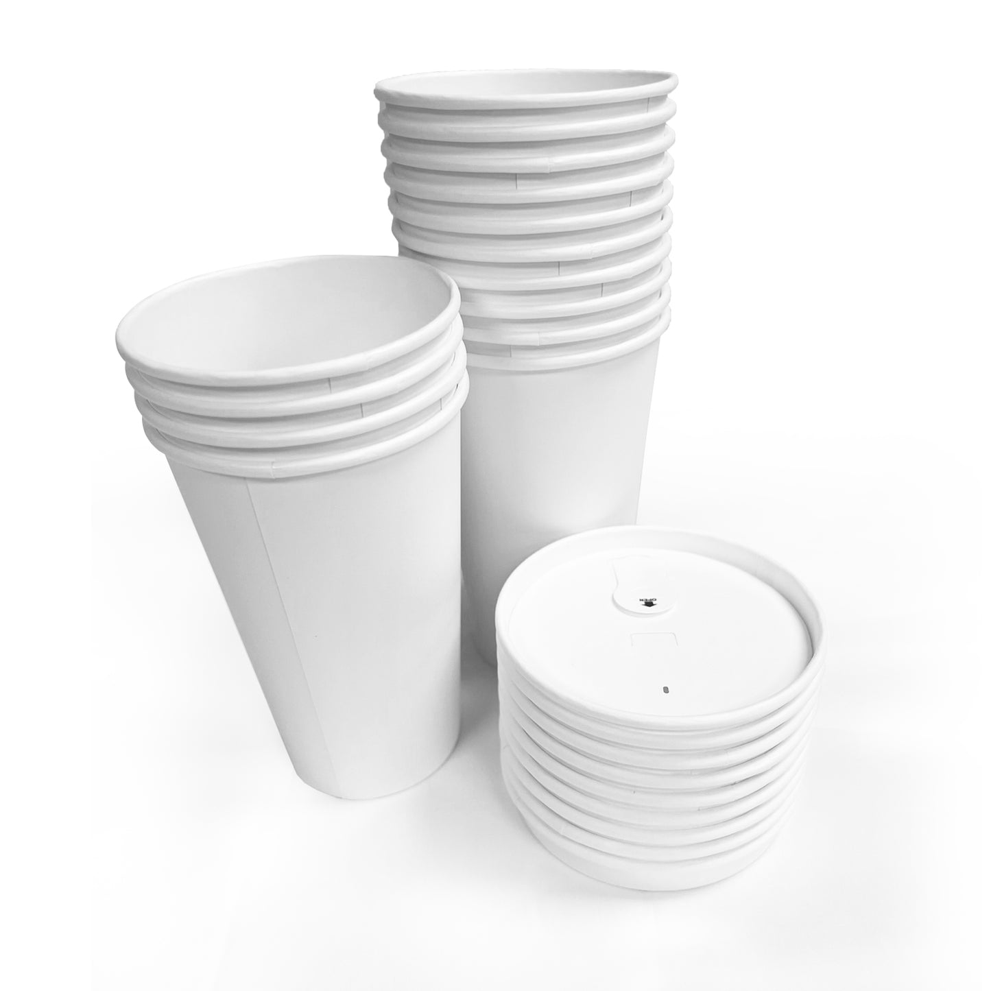 4/8/10/12/16/20oz White Paper Lid for Hot Coffee Cup- Carton of 1000 - KIS PAPER; From $0.23/set