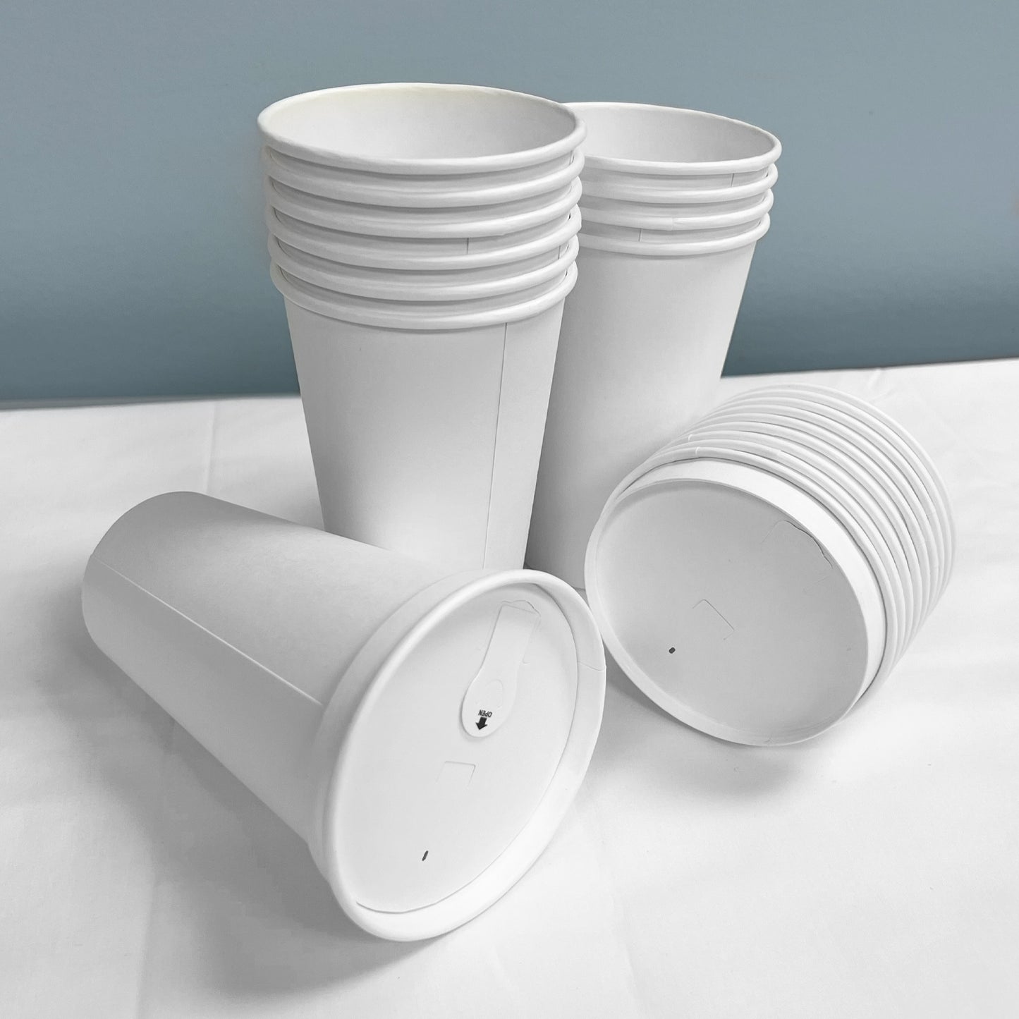 16oz - Paper Hot Coffee Cup Set White with Paper Lid - Carton of 1000 - KIS PAPER - 1143; From $0.21/set