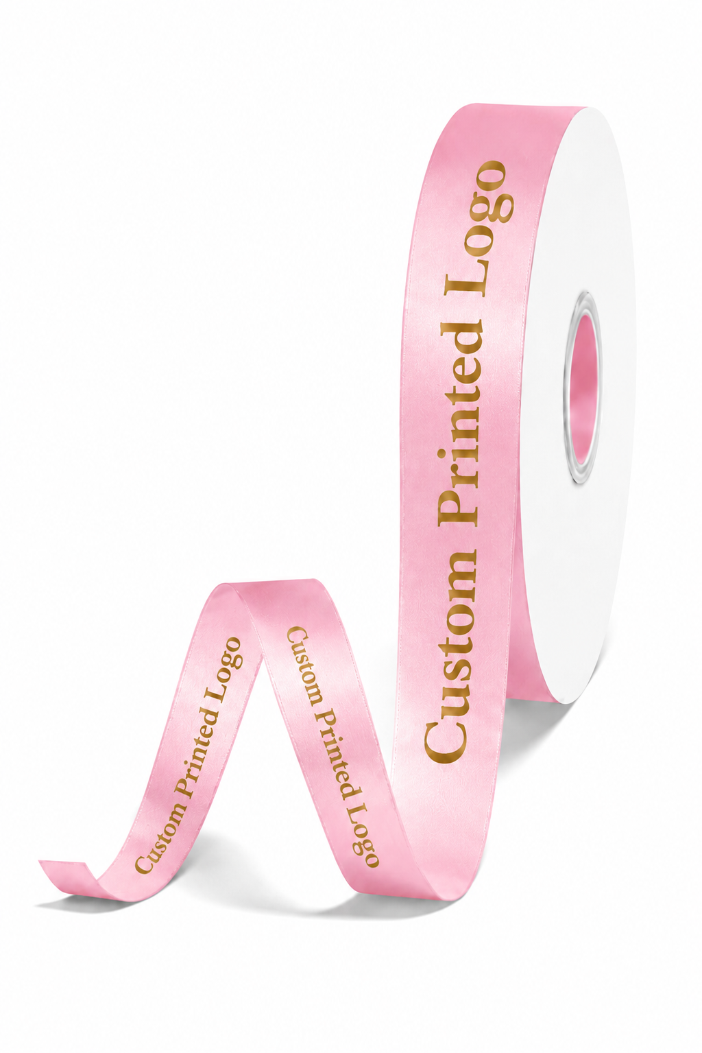 Custom Print Light Pink Solid Single-Face Satin Ribbon – 3 Sizes (⅝″, ⅞″, 1½″)