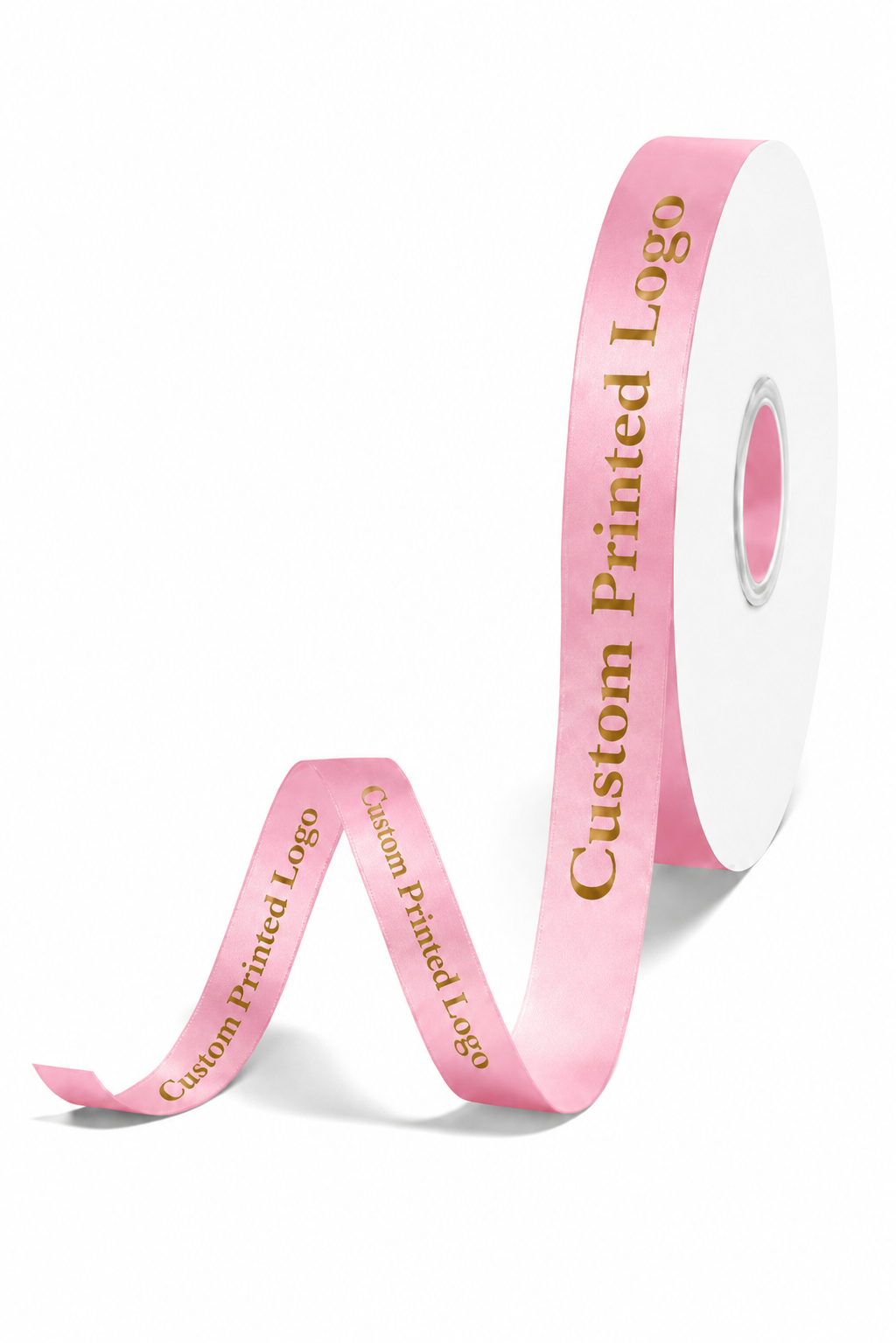 Custom Print Light Pink Solid Single-Face Satin Ribbon – 3 Sizes (⅝″, ⅞″, 1½″)