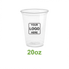 20oz - 98mm Opening PET Cold Drink Cups - Carton of 1000 - KIS PAPER - 5110; One Color Custom Print, Printed in Canada; $0.134/pc