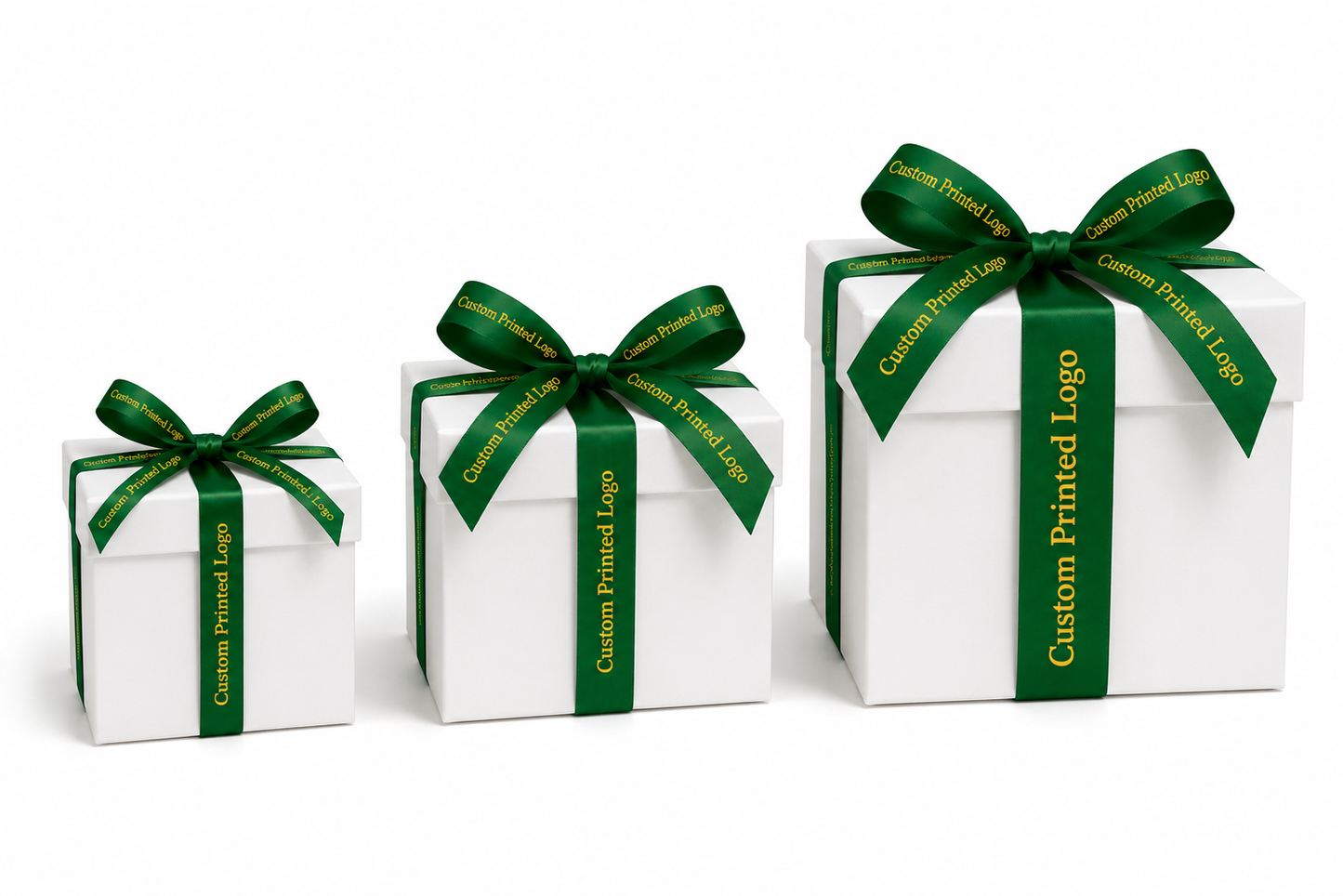 Custom Print Forest Green Solid Single-Face Satin Ribbon – 3 Sizes (⅝″, ⅞″, 1½″)