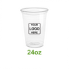 24oz - 98mm Opening PET Cold Drink Cups - Carton of 1000 - KIS PAPER - 5267; One Color Custom Print, Printed in Canada; $0.140/pc