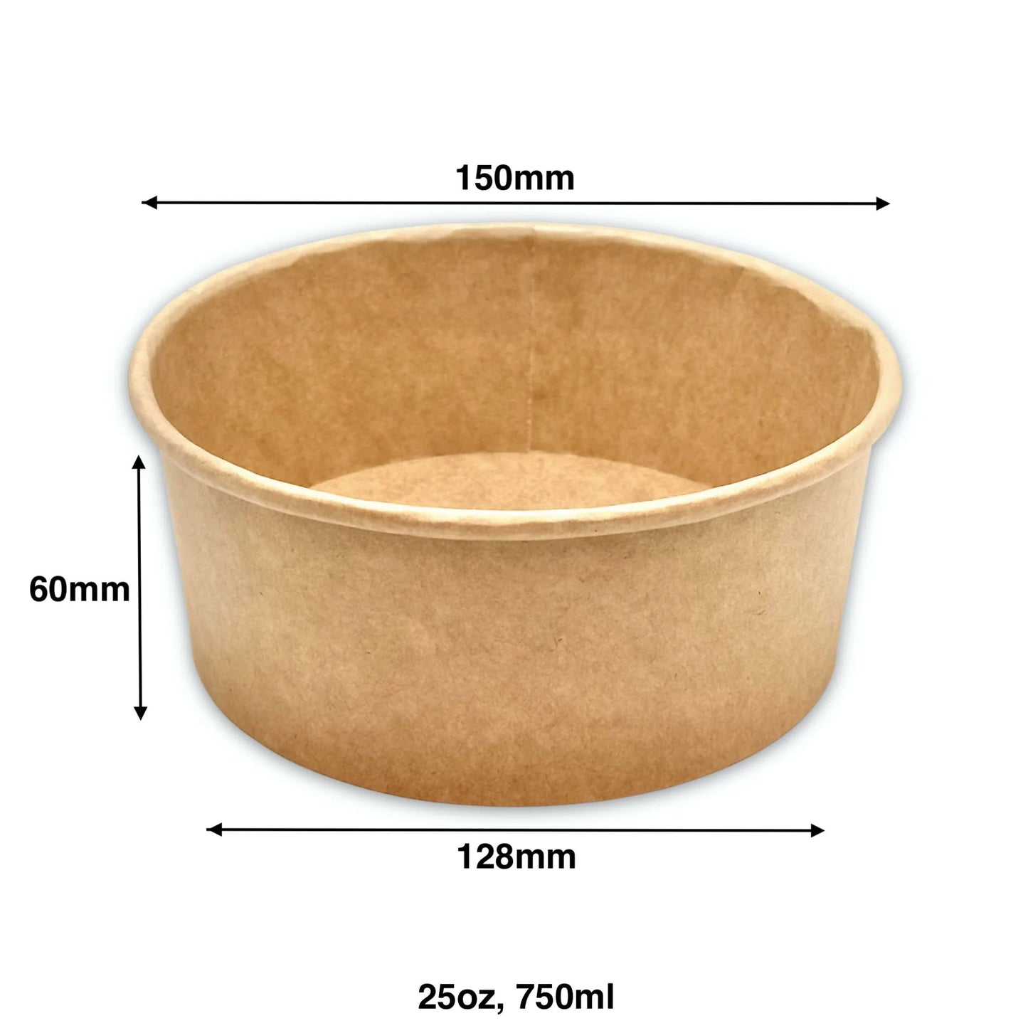 750ml - Paper Salad Bowl Kraft - Carton of 300 - KIS PAPER - 5037; From $0.17/pc