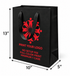 Custom Printed Euro Tote Laminated Debbie Black Paper Bags (10″ × 5″ × 13″) with Ribbon Handles - SKU #6831