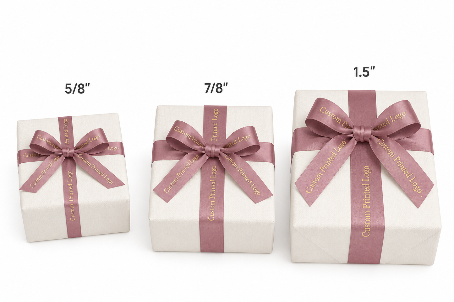 Custom Print Cameo Solid Single-Face Satin Ribbon – 3 Sizes (⅝″, ⅞″, 1½″)