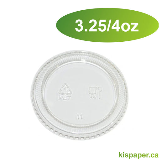 3.25oz/4oz - Plastic Lid for Portion Cups - Carton of 2500 - KIS PAPER - 5078; $0.022/pc