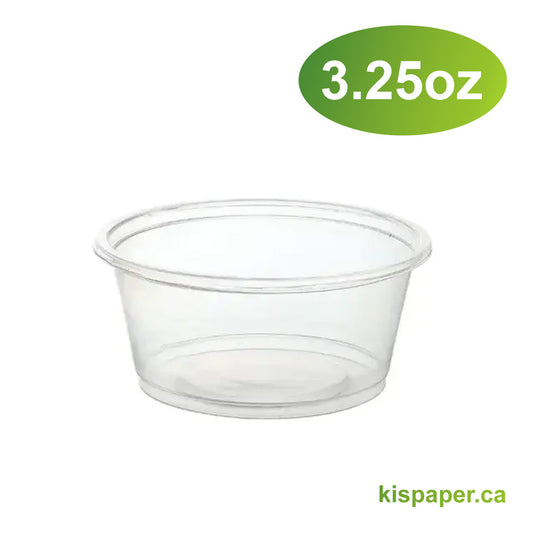 3.25oz - Plastic Portion Cups - Carton of 2500 - KIS PAPER - 5074; $0.028/pc