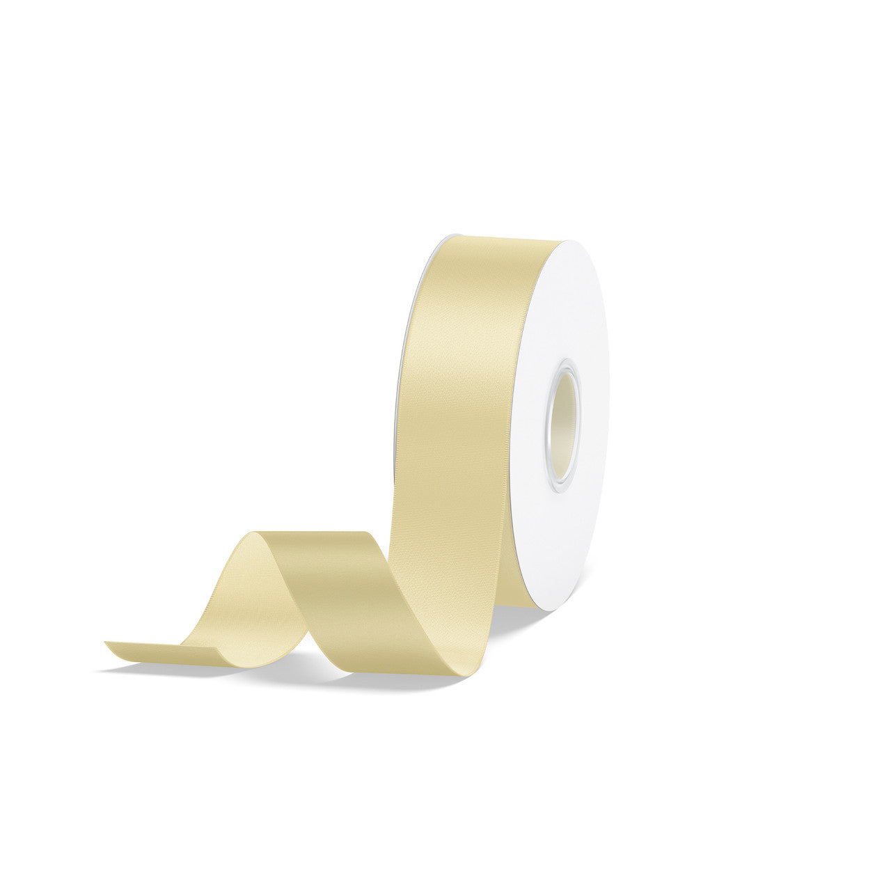 1pc Ivory Solid Single Face Satin Ribbon; 5 Sizes