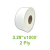 3.29" x 1000' - 2 Ply Paper Snow Soft Bath Tissue White - Carton of 12 - KIS PAPER - 1155; $3.41/pc