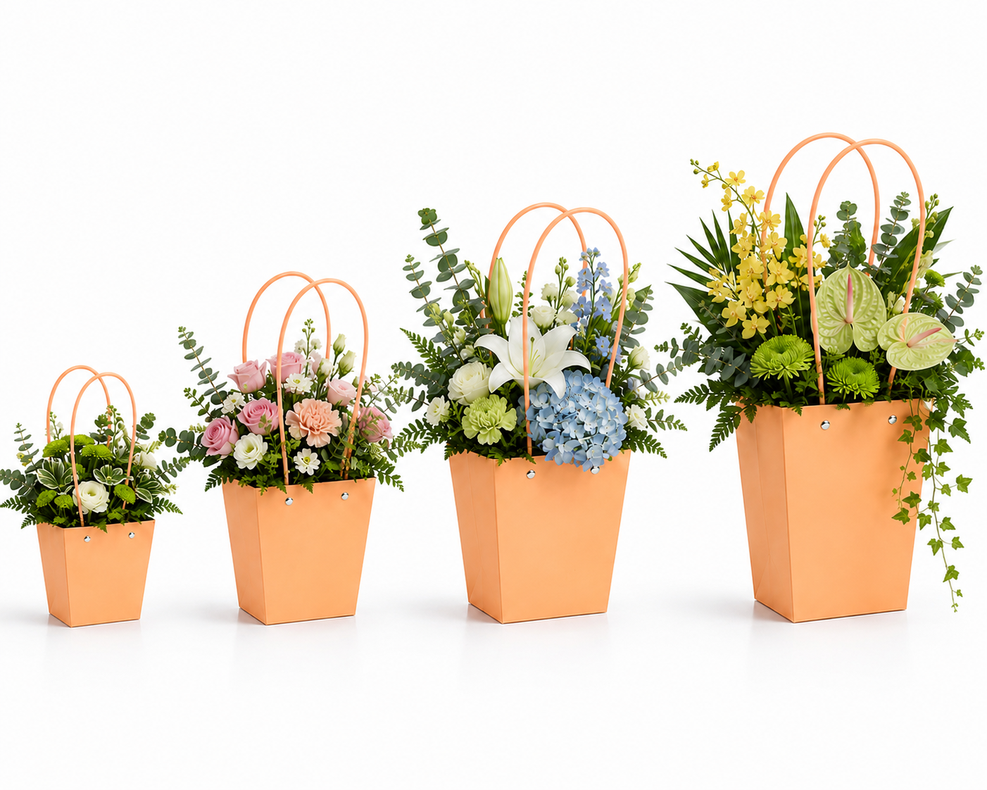 Peach Waterproof Flower Pot Bags – 4 Sizes (Small, Medium, Large, Extra Large) | 50pcs/Bundle