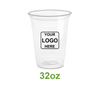 32oz - 107mm Opening PET Cold Drink Cups - Carton of 500 - KIS PAPER - 5996; One Color Custom Print, Printed in Canada; $0.148/pc