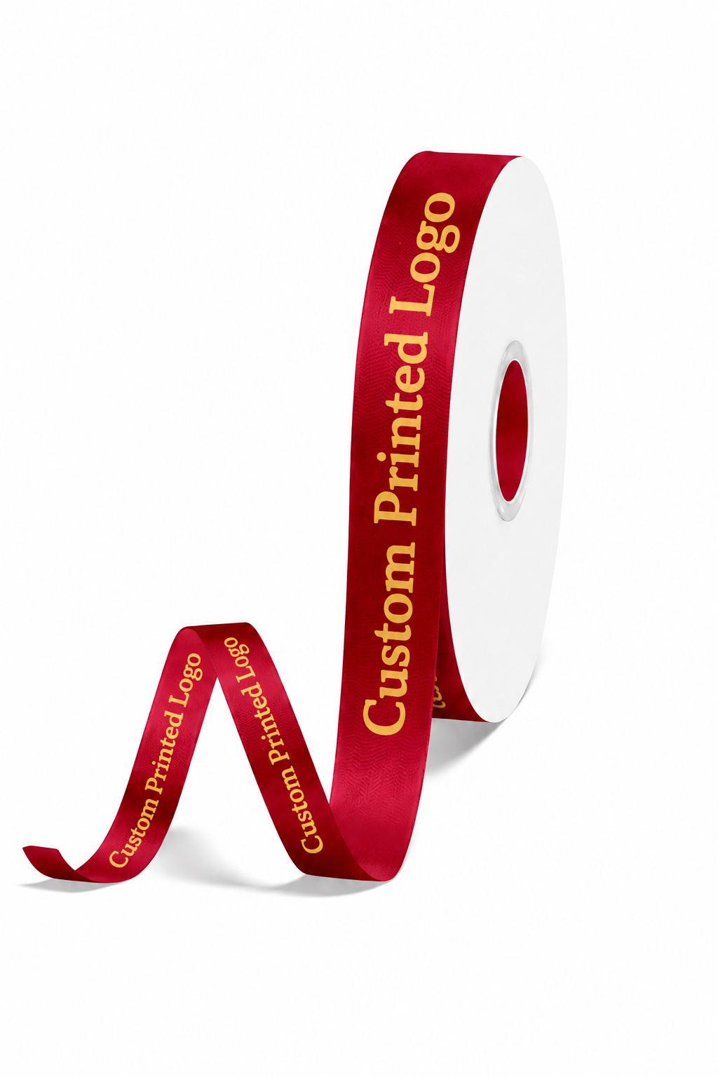 Custom Print Scarlet Solid Single-Face Satin Ribbon – 3 Sizes (⅝″, ⅞″, 1½″)