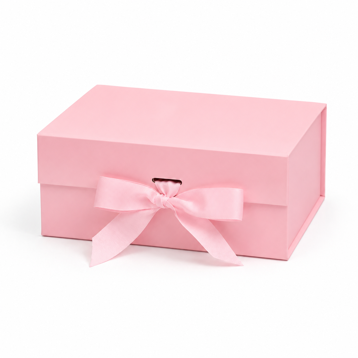 Foldable Rigid Ribbon Tie Gift Box, Pink – 8.7 × 6.7 × 3.3 in | Pack of 10 | SKU 6356