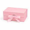 Foldable Rigid Ribbon Tie Gift Box, Pink – 13.4 × 9.8 × 4.9 in | Pack of 10 | SKU 6368