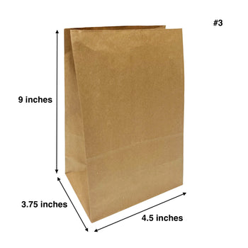 #3 - 4.5" x 3.75" x 9" - Grocery Bags - Carton of 500 - KIS PAPER - 5266; $0.03/pc