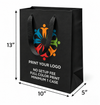 Custom Printed Euro Tote Laminated Debbie Black Paper Bags (10″ × 5″ × 13″) with Ribbon Handles - SKU #6831