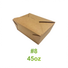 #8 - 45oz Paper Take Out Box Kraft - Carton of 300 - KIS PAPER - 5883; From $0.186/pc